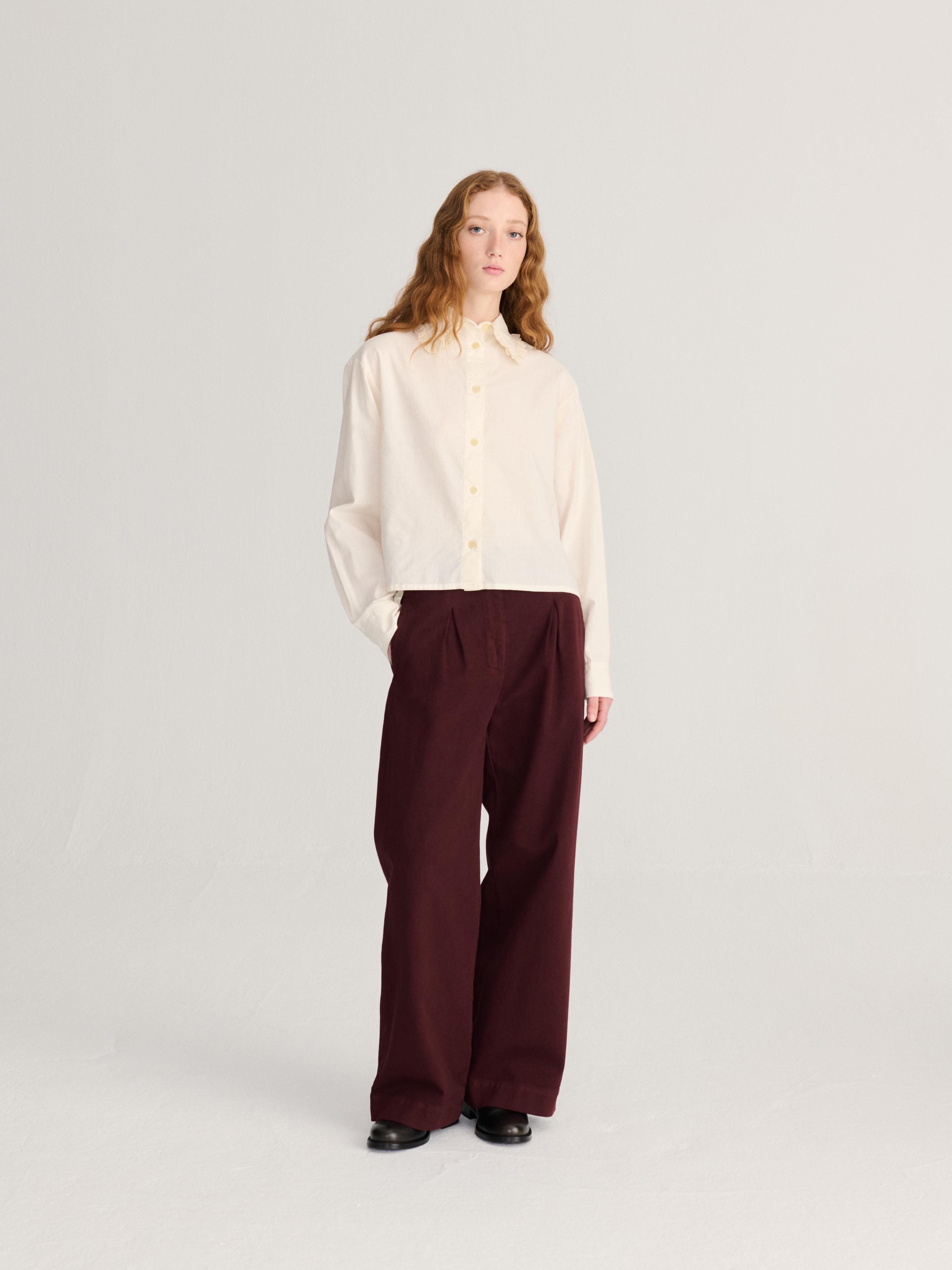 Bobo Choses Lace Ending Poplin Shirt Offwhite Damen Bluse weiß